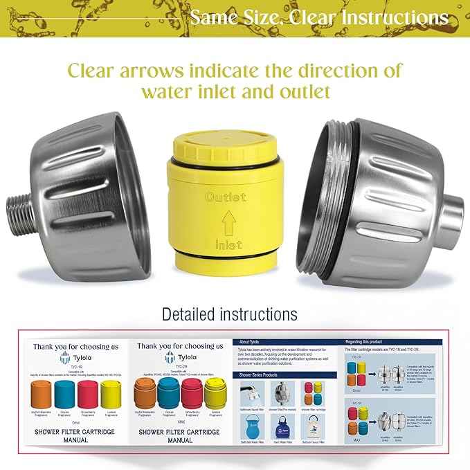 Heavy-duty Lemon-Fragrant Shower Filter Replacement Cartridge.Compatible with SF500 & SF400.Reduce Hard Water| Chlorine | Chemical.For Hair Loss & Skin Allergies.Tylola MAX model