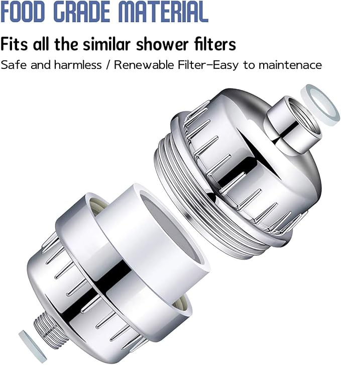 Bath Beyond 15-Stage Shower Filter Replacement Cartridge with Vitamin C for Hard Water - Shower Water Filter Removes Chlorine Fluoride and Improves The Condition of Your Skin, Hair (4)