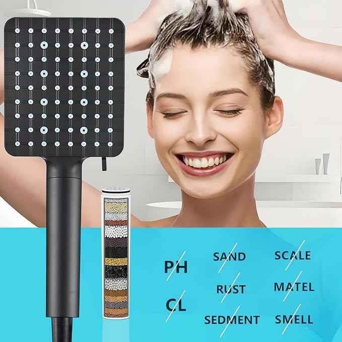 16-stage filter Replacement Filter Compatible With Cobbe Handheld Shower Head - Water Softener Filter Hard Water 3 Pack