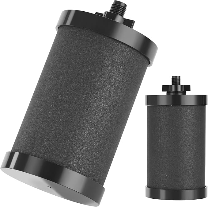 2 PCS 2387 Pro Replacement Water Filter, Compatible with Alexapure Water Filtration System Has a 5000 Gallon Throughput Capacity for Outdoor Camping, Emergency Water Use (Black)