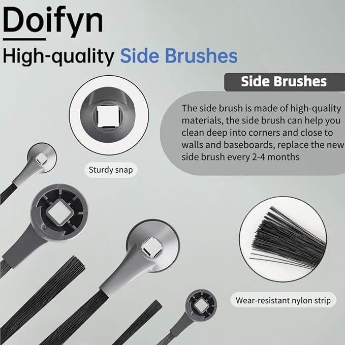 Replacement Parts Compatible with Shark AI AV2501S AV2511AE AV2501AE RV2502AE RV2610WA AV2510AOUS RV2520AOUS Robot Vacuum Cleaner, 1Main Brush, 2 motor pre-filters, 2Foam Filters, 6Side Brushes - AquaVibe