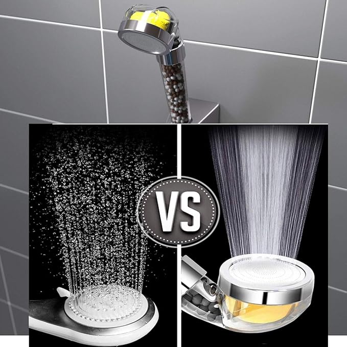 High Pressure Shower Head, Vitamin C Filter Shower Head, Water Saving Handheld Head Shower Chlorine & Fluoride Filter Helps Dry Skin & Hair Loss (Vitamin C Shower Head)
