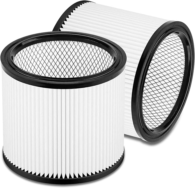 90304 Vacuum Filter Replacement Parts Compatible with Shop Vac 90304 90350 90333, Fits Most 5 Gallon Up Wet Dry Vacuum Cleaner. Part # 90304, 90585 (2PCS) - AquaVibe