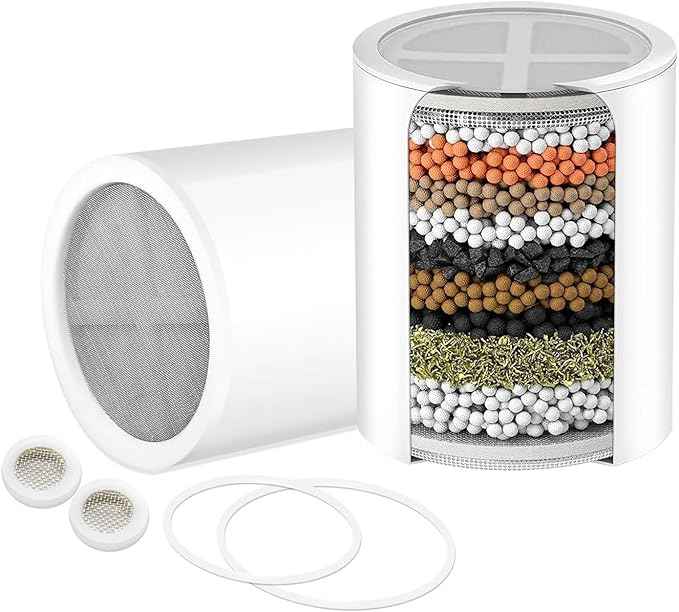 AWO 2 PACK Replacement Shower Filter Cartridge Compatible with Aqua bliss SF100 & SF220 Showerhead,Multi Stage Shower Filtration Systems for Hard Water Reduces Chlorine,Fluoride and Harmful Substance