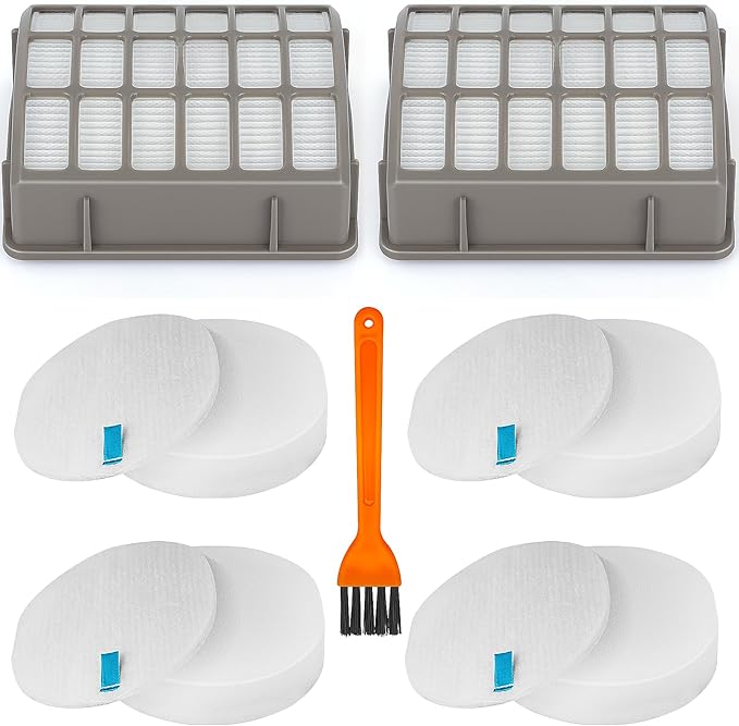 for Shark Navigator Professional NV60 NV70 NV80 Replacement Filter Upright Vacuum, with Shark Powered Lift-Away Corded Vacuum NV71 NVC80C NV90 NV95 UV420 Parts XFF80 XHF80, 8 Foam Felt+ 2 HEPA Filters - AquaVibe