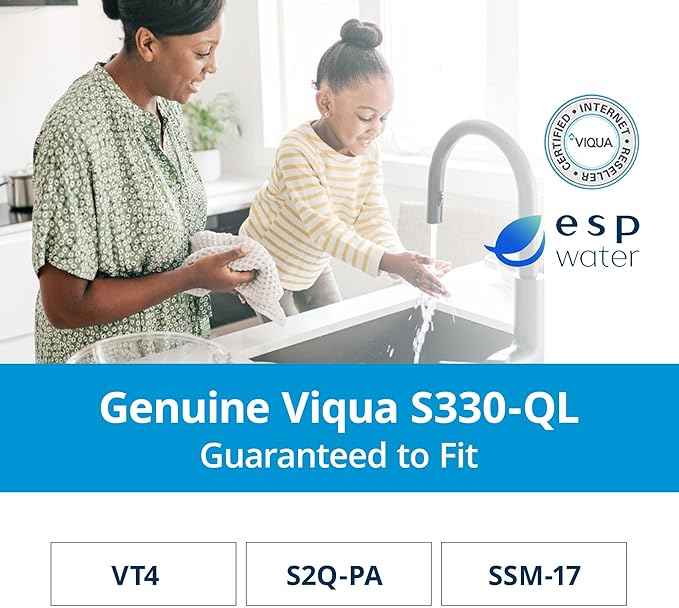 VIQUA S330-QL UV Lamp and Quartz Sleeve Combo Kit for VT4, S2Q-PA, SSM-17 Systems – Includes 1 Lamp, 1 Sleeve, 2 O-Rings – 12-Month Lamp Life