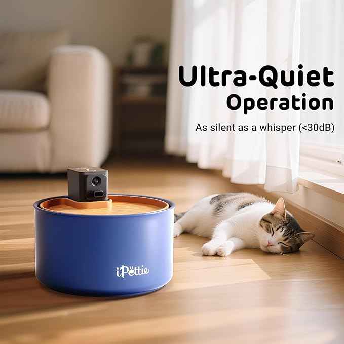 iPettie Ceramic Cat Water Fountain, 3.5L/118oz Cordless Pet Water Dispenser with 3 Water Modes, Ultra-Quiet Pump, Rechargeable 3000mAh Battery, BPA-Free Ceramic & ABS, Auto Low Water & Battery Alerts