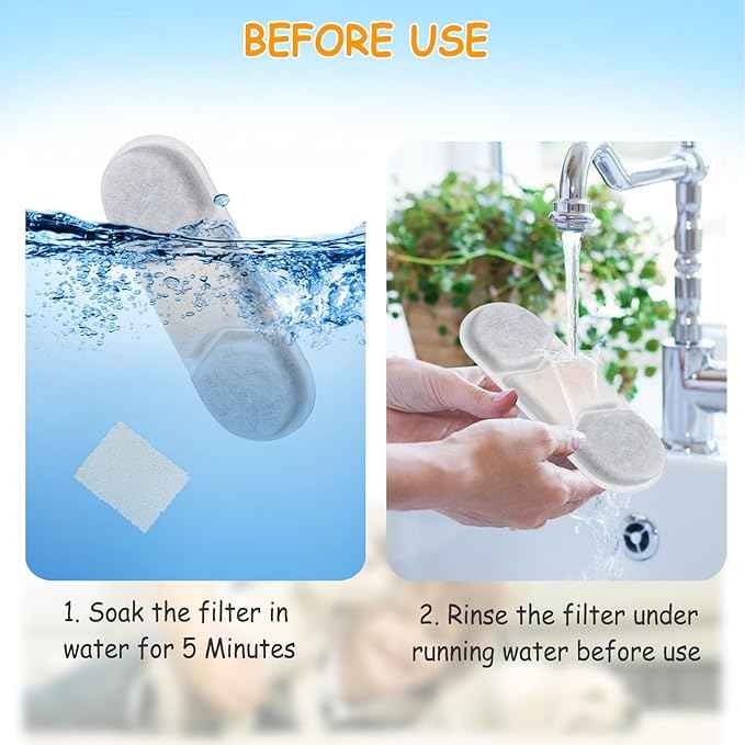 12 Pack Dog Water Fountain Filters Fit for WF120 Large Dog Water Bowl Dispenser 410oz/3.2Gal/12L Automatic Pet Fountain