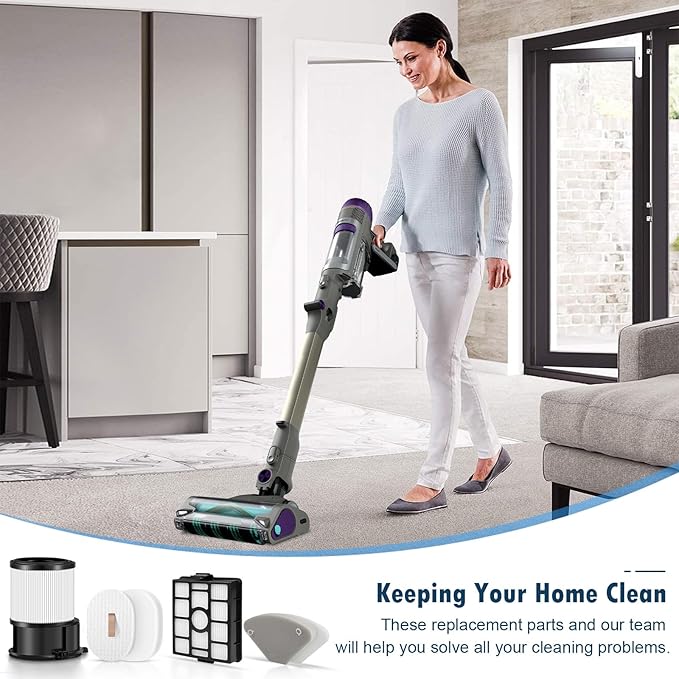 10 Pack HEPA Filters for Shark PowerDetect with Auto-Empty Cordless Vacuum IP3251 IP3251C, 1 Post-Motor Filter, 2 Pre-motor Foam and Felt Filters, 1 Dock HEPA Filter, 2 Dock Foam and Felt Filter - AquaVibe