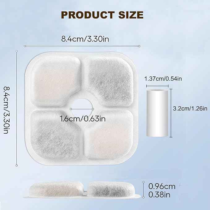 18 Pack Cat Water Fountain Filter Replacement Compatible with Catit PIXI Cat Drinking Fountain, Cat it Water Filters Keep Your Pet Healthy and Hydrated (18+4)