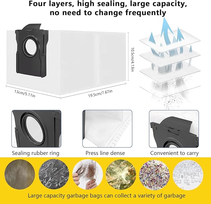 Yivy 28 Pcs Replacement Parts for Dreame X30 Ultra/Mova E30 Ultra/L10s Pro Ultra Heat/l10s ultra gen 2,Accessories: 2*Main Brush, 6*Side Brushes, 4*Filter, 8*Mop, 6*Dust Bags, 1*Water Tank Brush - AquaVibe