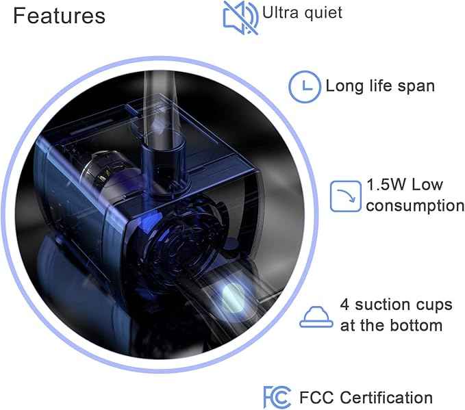 Wonder Creature Cat Fountain Pump for Cupcake and 360 Stainless Steel Fountains, Replacement Motor for Pet Water Fountain