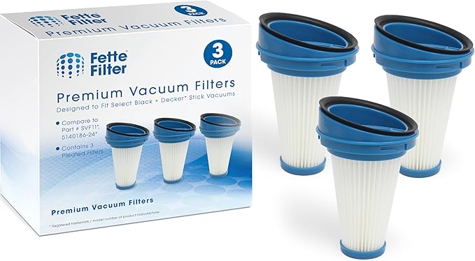 3-Pack Replacement Vacuum Dust Bin Filters for Black and Decker SVF11 Fits 2-in-1 Cordless Lithium Stick Vacuums HSV320J HSV420J HSV520J HSV320J32 HSV420J42 HSV520J01 SVA420B SVA520B - AquaVibe