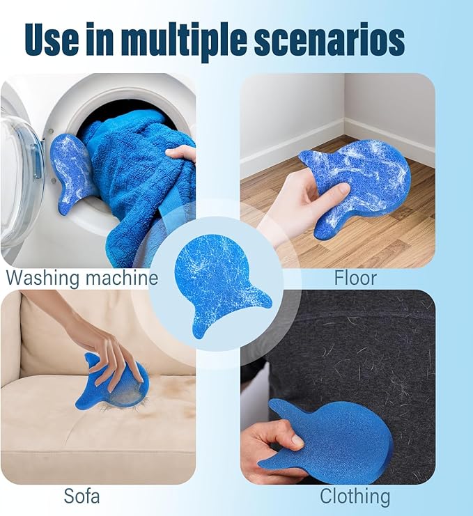6PCS Reusable Pet Hair Remover for Laundry - Washing Machine Lint Catcher & Dryer Balls, Effectively Removes Dog Cat Hair Fur from Clothing Bedding, Dander Lint Remover Tool,Pet Hair Catcher - AquaVibe