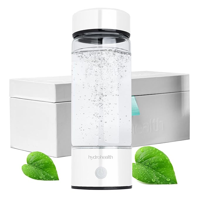 Hydrohealth Hydrogen Water Bottle for Kidney Health – 1600PPB Hydro Health Rechargeable Bottle with SPE/PEM Tech – Water Hydrogen for Daily Use | Turbocharge Energy, Strength & Metabolism