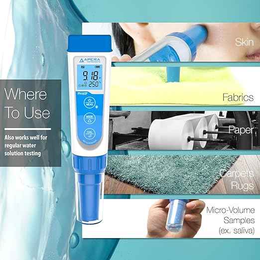 Apera Instruments, LLC-AI312 Apera Instruments Premium Series PH60F Flat pH Pocket Tester Kit for Surface pH Test e.g. Skin, Textiles, Paper, etc, ±0.01 pH Accuracy