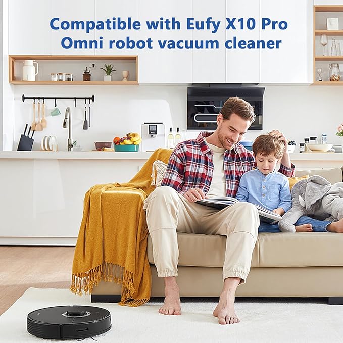 21 Pack X10 Pro Omni Replacement Accessories Kit for Eufy X10 Pro Omni Robot Vacuum, 1 Main Roller Brush, 2 Hepa Filters, 4 Mop Cloth Pads, 6 Side Brushes, 6 Dust Bags, 1 Screwdriver 1 Clean Tool - AquaVibe