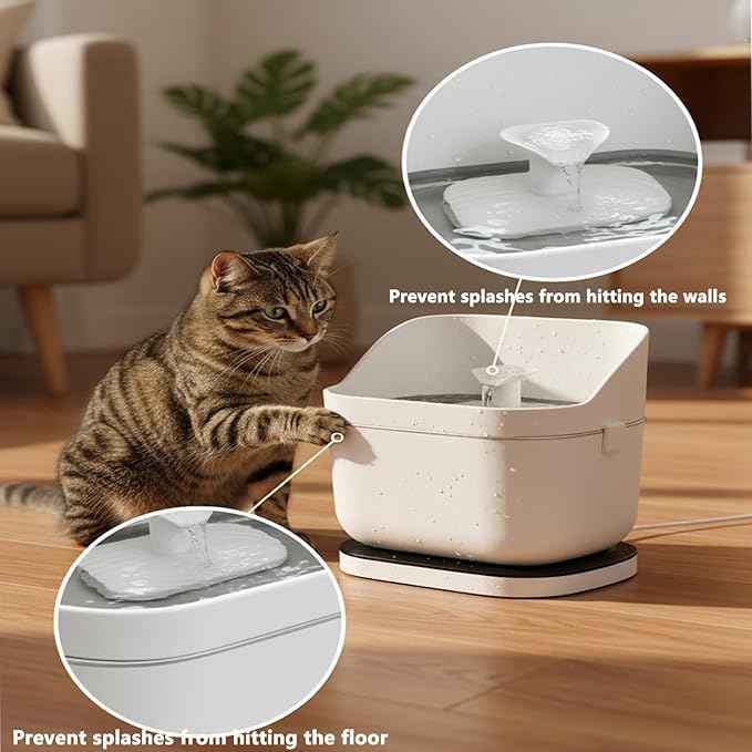 Cat Water Fountain Splash Guard Compatible with PETLIBRO DockStream, No-Spill Design, Easy to Clean, Hygienic,Lightweight – Stops Water Splashes for Mess-Free Drinking
