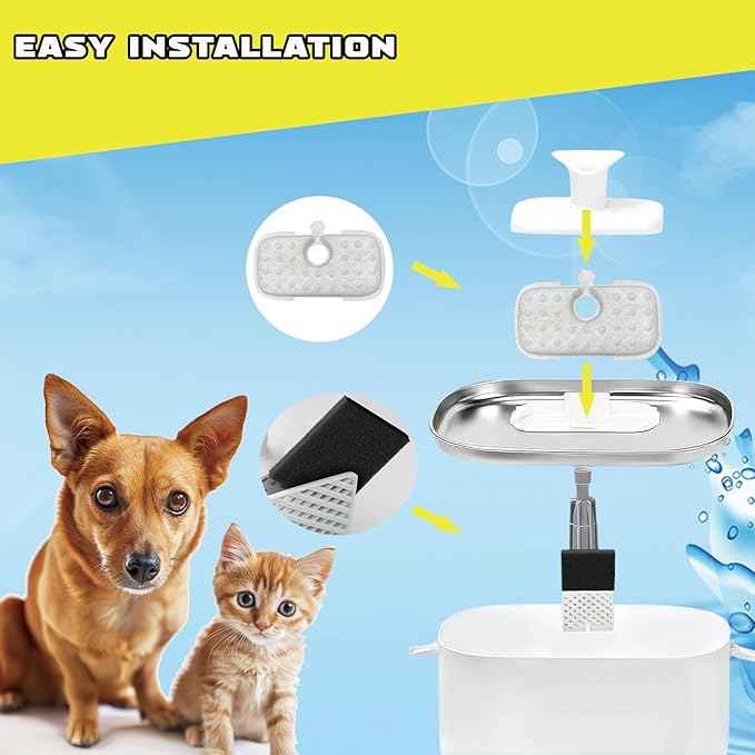 24Packs Upgraded Cat Water Fountain Filter Replacement Compatible With PETLIBRO Dockstream Cat Water Fountain PLWF005/PLWF115/PLWF105,Triple Filtration System Replacement Filter with Pre-filter Sponge