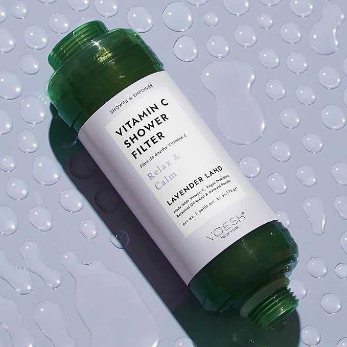 VOESH Vitamin C Shower Filter, Lavender Land, Shower Aromatherapy, Water Purifier, Water Softener, Vegan Probiotics, Spa Shower Head, Water Filter, Shower Self-Care