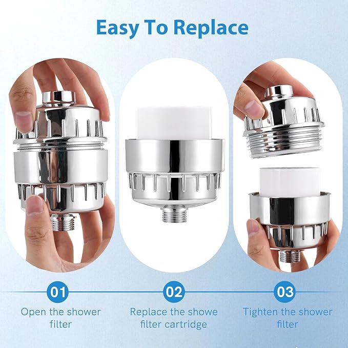 Shower Filter Replacement Cartridge 20 Stage,High Output SF100, SF220 Shower Filters For Hard Water,Universal Replacement Cartridge,Waters Purifier, Shower Water Softener (2 Pack)
