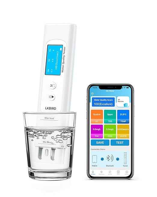 6-in-1 Smart Water Tester for Drinking Water with APP Monitoring, Digital Water Testing Kit for TDS Meter, EC, Temp, TOC, COD, UV275, Professional Water Tester for Home, Well, Tap & Outdoor.