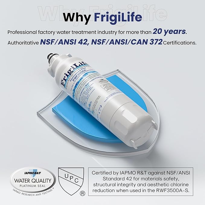 ADQ73613401 Refrigerator Water Filter, Replacement for LG LT800P, RWF3500,ADQ73613402, ADQ73613408, ADQ75795104, Kenmore 9490, 46-9490, LSXS26326S, LMXC23746S, LMXC23746D (Pack of 3) - AquaVibe
