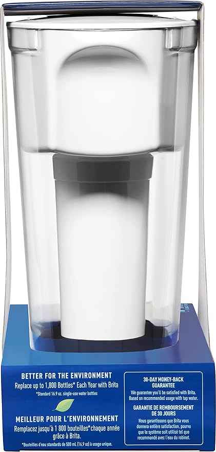 Brita Water Filter Pitcher for Tap and Drinking Water with 1 Standard Filter, Lasts 2 Months, 6-Cup Capacity, BPA Free, White