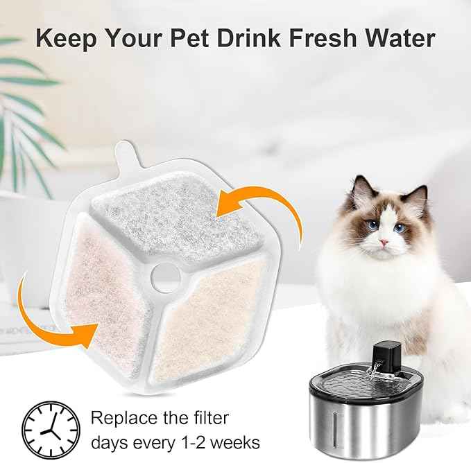 Pet Water Fountain Filters Replacement for 152oz/4.5L Wireless Cat Water Fountain PTM-643, 9+9 Packs Packs Replacement Filters Sponges Sets