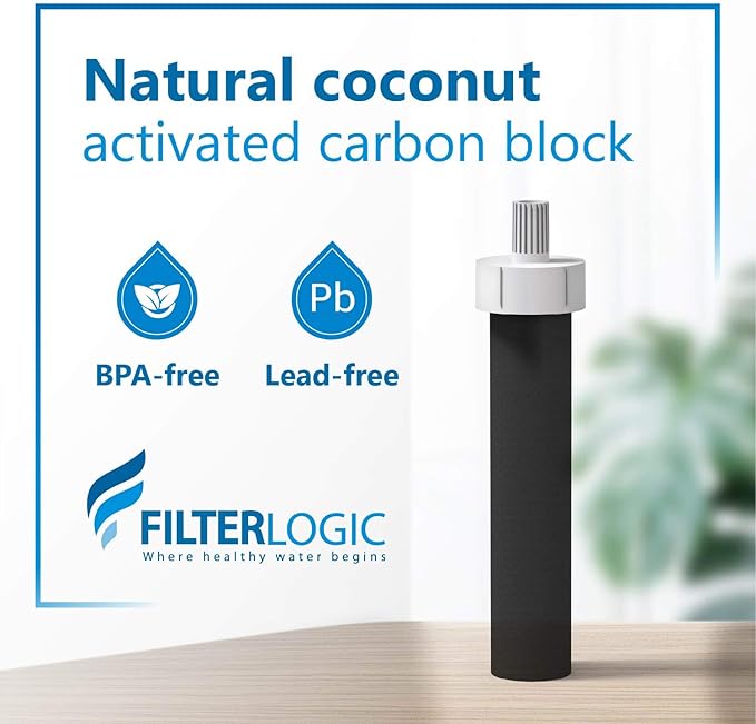 Filterlogic Water Bottle Filter, Replacement for Brita® BB06, Brita® Plastic Hard Sided and Stainless Steel Bottle Filter, 6 Count