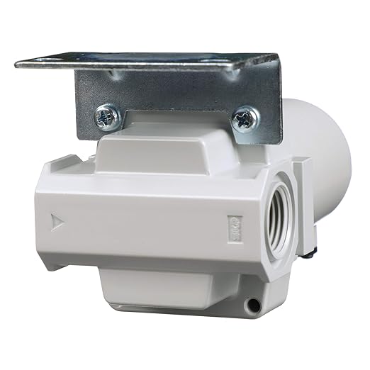 PneumaticPlus SAFM400-N04B-MEP Compressed Air Coalescing Filter, 0.1 Micron, 1/2" NPT - Metal Bowl, Manual Drain, Bracket - AquaVibe