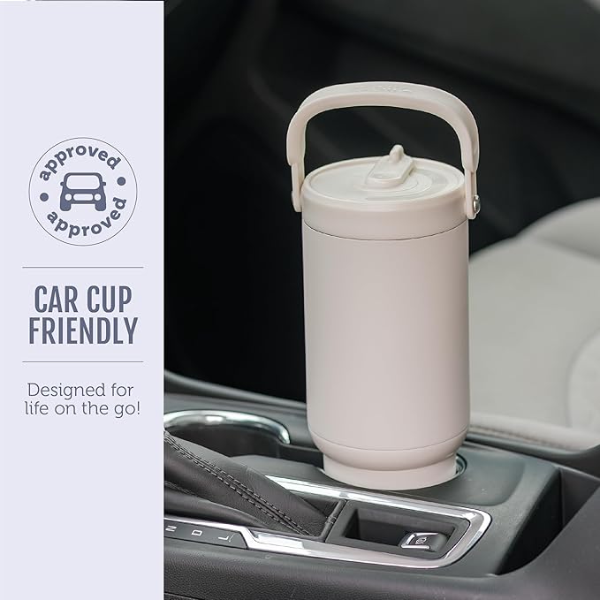 Ello Oasis Go+ 32oz Tumbler with Top Handle and Retracting Straw | Reusable Insulated Stainless Cup, 100% Leakproof Water Bottle, 24 Hours Cold, Cup Holder Friendly For Travel | Porcelain Rose Navy