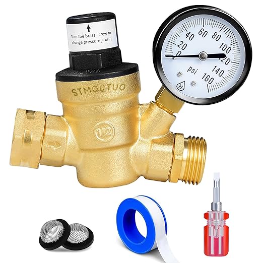 STMOUTUO RV Water Filter and RV Water Pressure Regulator