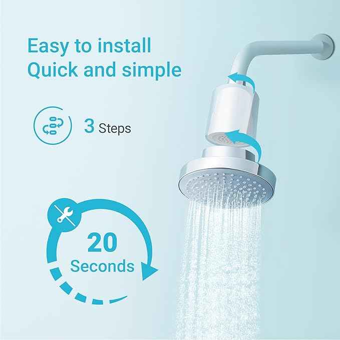 AQUA CREST Shower Filter Replacement for JOLIE® FILTERED SHOWERHEAD, High Pressure Shower Filter Replacement Cartridge For Healthier Hair and Skin, 2 Pack