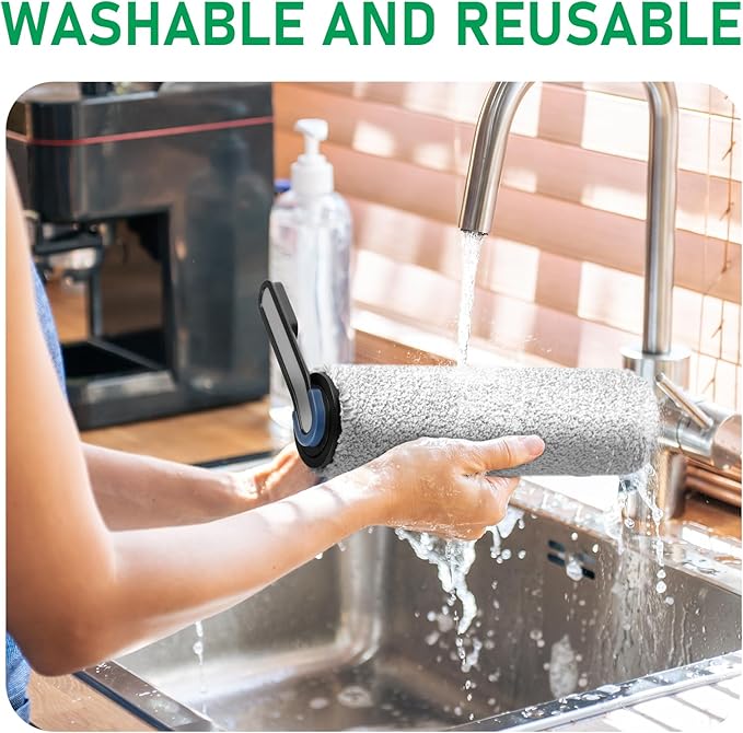 Vacuum Brushes and Filters Kit Compatible with Tineco Floor ONE S5, Floor One S5 Pro Wet Dry Cordless Vacuum Cleaners, 3 Roller Brushes, 3 Filters, 1 Cleaner Brush - AquaVibe