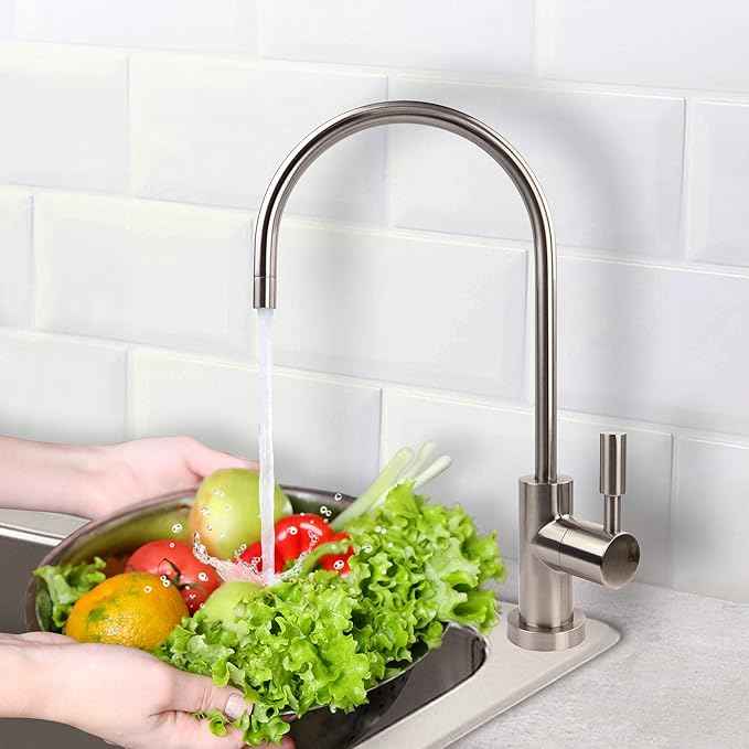 APEC Water Systems Faucet-CD-NP Kitchen Drinking Water Designer Faucet for Reverse Osmosis and Water Filtration Systems, Non-Air Gap Lead-Free, Brushed Nickel