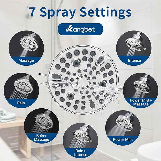 Filtered Shower Head - Water Softener Shower Head with Filter - Shower Filter for Hard Water Removes Chlorine and Harmful Substances for Healthier Hair Skin-Chrome