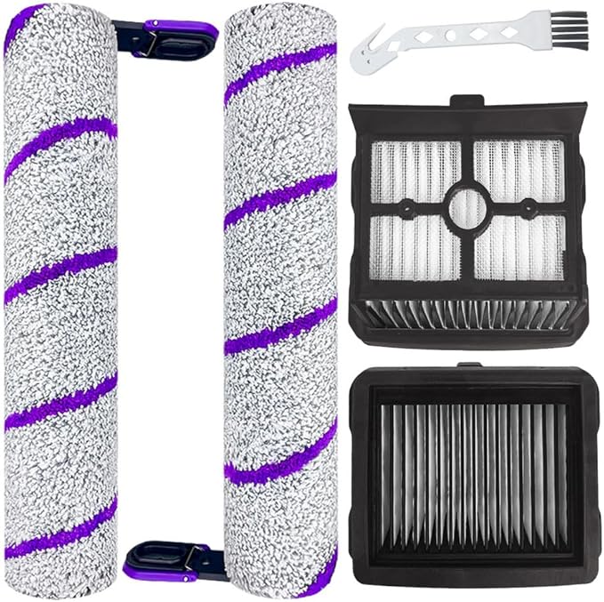 Brush Rollers And Filters Replacement Kit Compatible With Narwal S20 Pro Wet Dry Vacuum Cleaner, Accessories Include 2 Hepa Filters＆2 Brush Rollers - AquaVibe