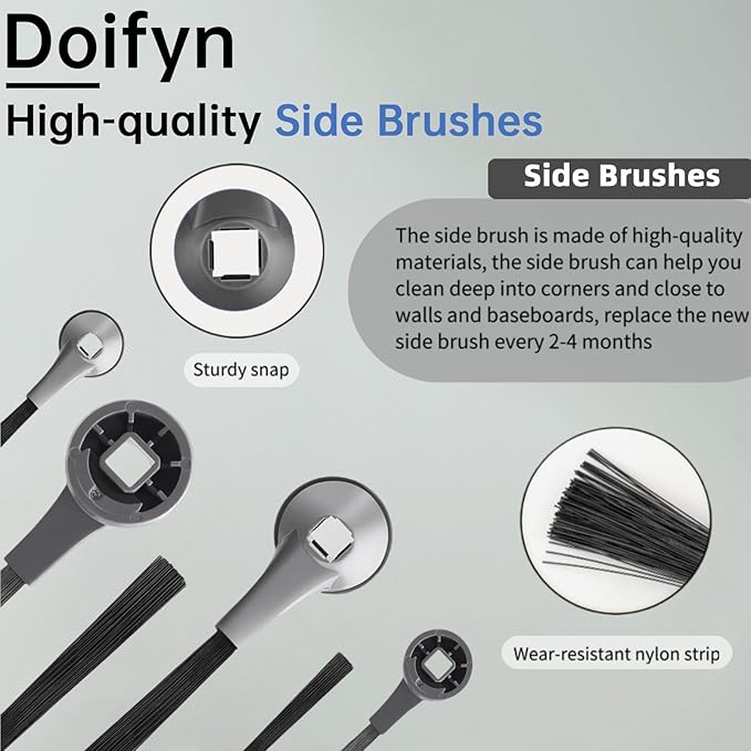 Replacement Parts Compatible with Shark AI AV2501S AV2511AE AV2501AE RV2502AE RV2610WA AV2510AOUS RV2520AOUS Robot Vacuum Cleaner, 2Main Brush, 4 motor pre-filters, 4Foam Filters, 8Side Brushes - AquaVibe
