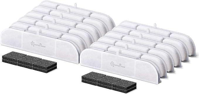 DownyPaws 12 Packs Replacement Filters for Battery Operated Cat Water Fountain DPWFP6 Fursink, 6 Months Set of Replacement Filters