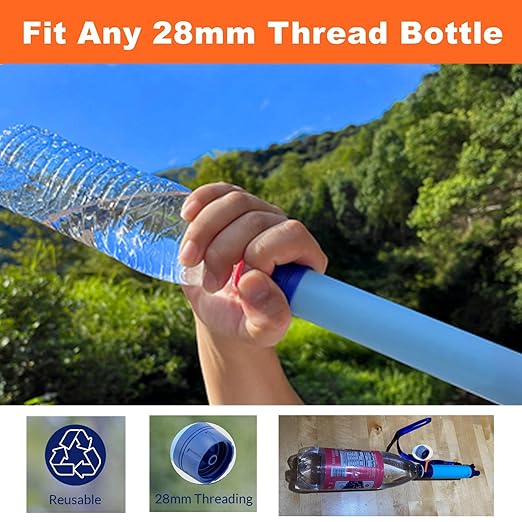 Personal Straw Water Filter, Emergency Preparedness Portable Water Filtration for Hiking Camping Fishing Hunting Outdoor Adventures Backpacking, 2.8mm Screw Bottom, Water Purifier Survival Gear