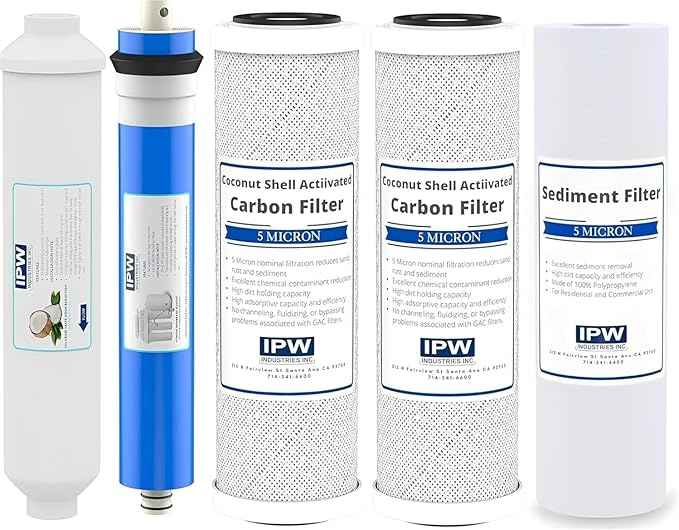 IPW Industries Inc Replacement Water Filters compatible with APEC™ WATER ROES-50, 5-Stage Reverse Osmosis System, 50 GPD (Set of 5)