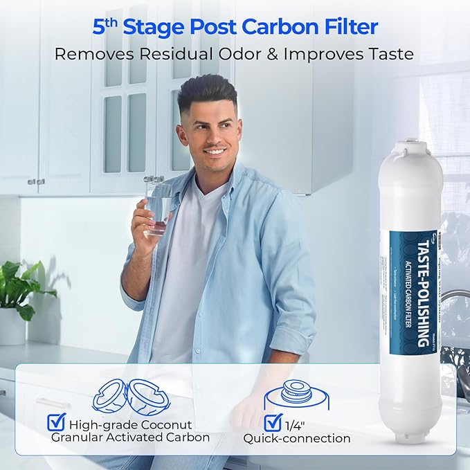 iSpring F28K75 NSF Certified 3-Year Replacement Set for 6-Stage Reverse Osmosis RO Systems with Alkaline Mineral Filter, 28 Pieces, White
