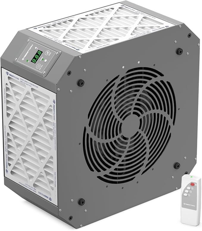 Abestorm 360 Degree Intake Air Filtration System for Woodworking, Built-in Ionizer, 1350CFM Hanging Air Filter, Shop Dust Collector, Garage WorkShop, MERV-11 filter, DecDust 1350IG - AquaVibe