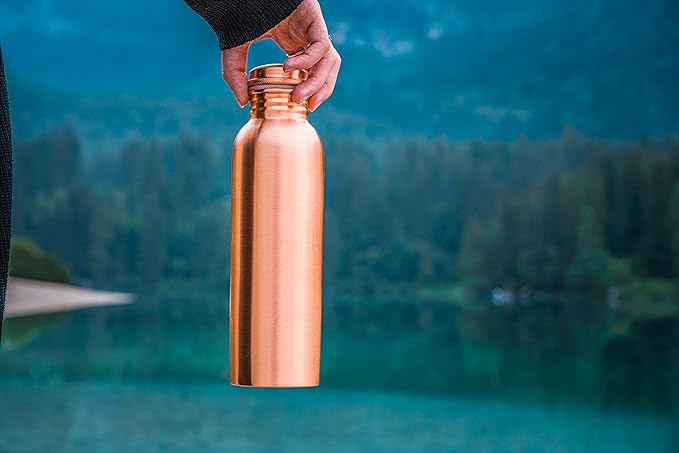 Kosdeg Copper Water Bottle - 34oz Smooth Design - A Handcrafted Ayurvedic Pure Copper Vessel For Drinking - Drink More Water, Lower Your Sugar Intake And Enjoy The Health Benefits