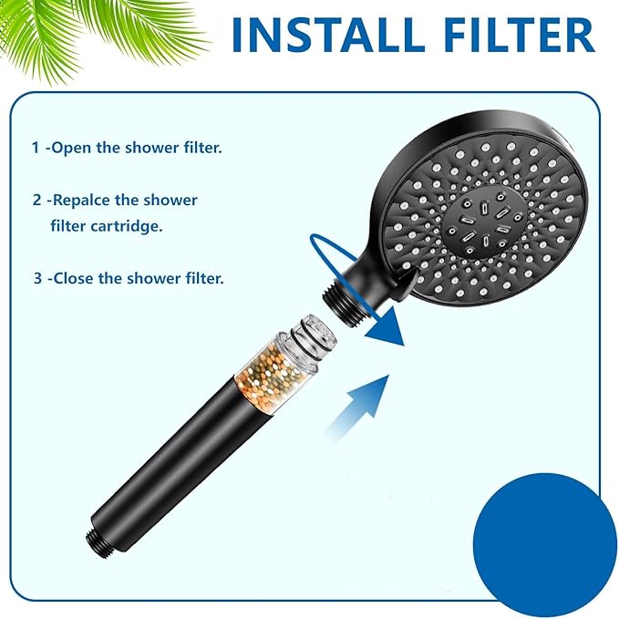 AWO 2 PACK Replacement Shower Head Filter Cartridge Compatible with SR SUN RISE Handheld Showerhead,Multi Stage Shower Filtration Systems for Hard Water Reduces Chlorine,Fluoride and Harmful Substance