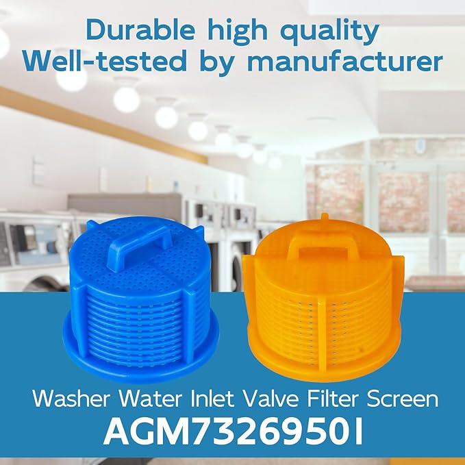 AGM73269501 Washer Water Inlet Valve Filter Screens Compatible For Whirlpool Kenmore Washing Machine Inlet Filter Screen. Replaces AP5202486 1810261 PS3618281. - 2 Pack Washing Machine Hose Filter - AquaVibe