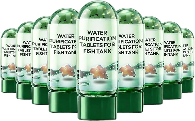 Powerful Aquarium Water Purification Tablet, Water Purification Tablets for Fish Tank, Efficient Clear Turbidity & Improve Water Quality, New Year's Gift for Aquarium Enthusiasts (9pcs)