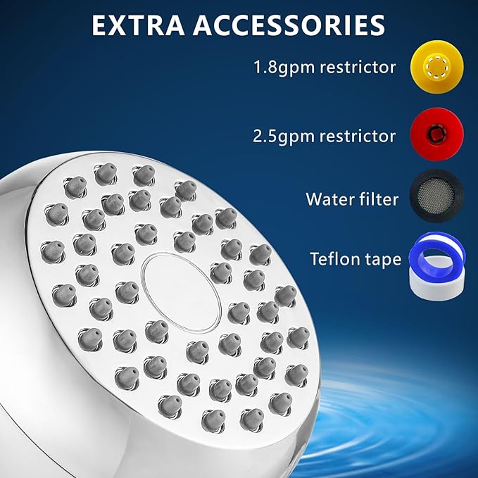 5 Pack High Pressure Shower Head - Powerful Bathroom Pressure Boosting Showerhead - Perfect Universal Replacement for Rain Shower Heads(Chrome)