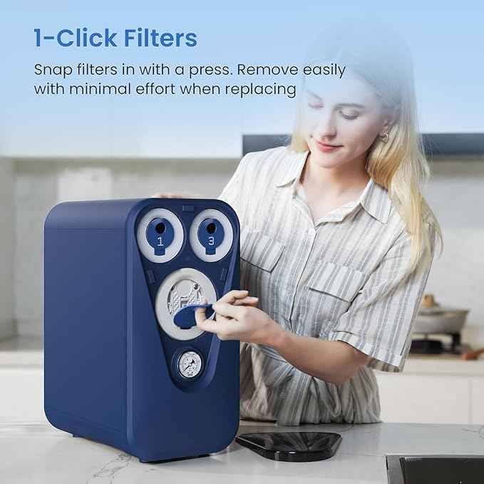 GLACIER FRESH GFU03 Reverse Osmosis System – 800 GPD, Non-Electric, 3:1 Pure-to-Drain, No Noise/No Drilling, 5-Stage Tankless Under-Sink RO Water Filter System, Reduces PFAS/PFOS